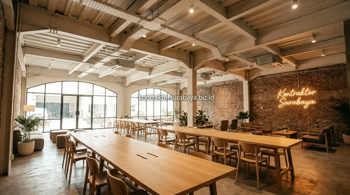 Renovasi ruko tua menjadi co-working space minimalis di Surabaya
