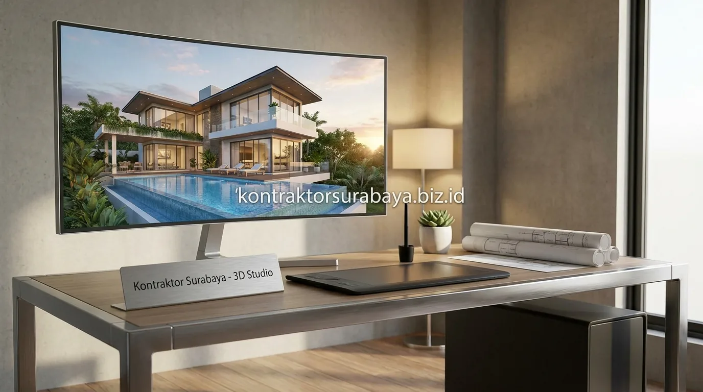 Gambar 3D render sebagai bagian dokumen desain dari jasa arsitek