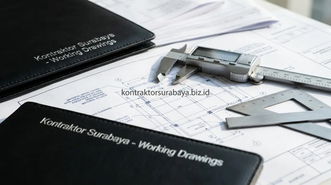 Gambar kerja presisi dari arsitek bersertifikat yang siap dieksekusi kontraktor
