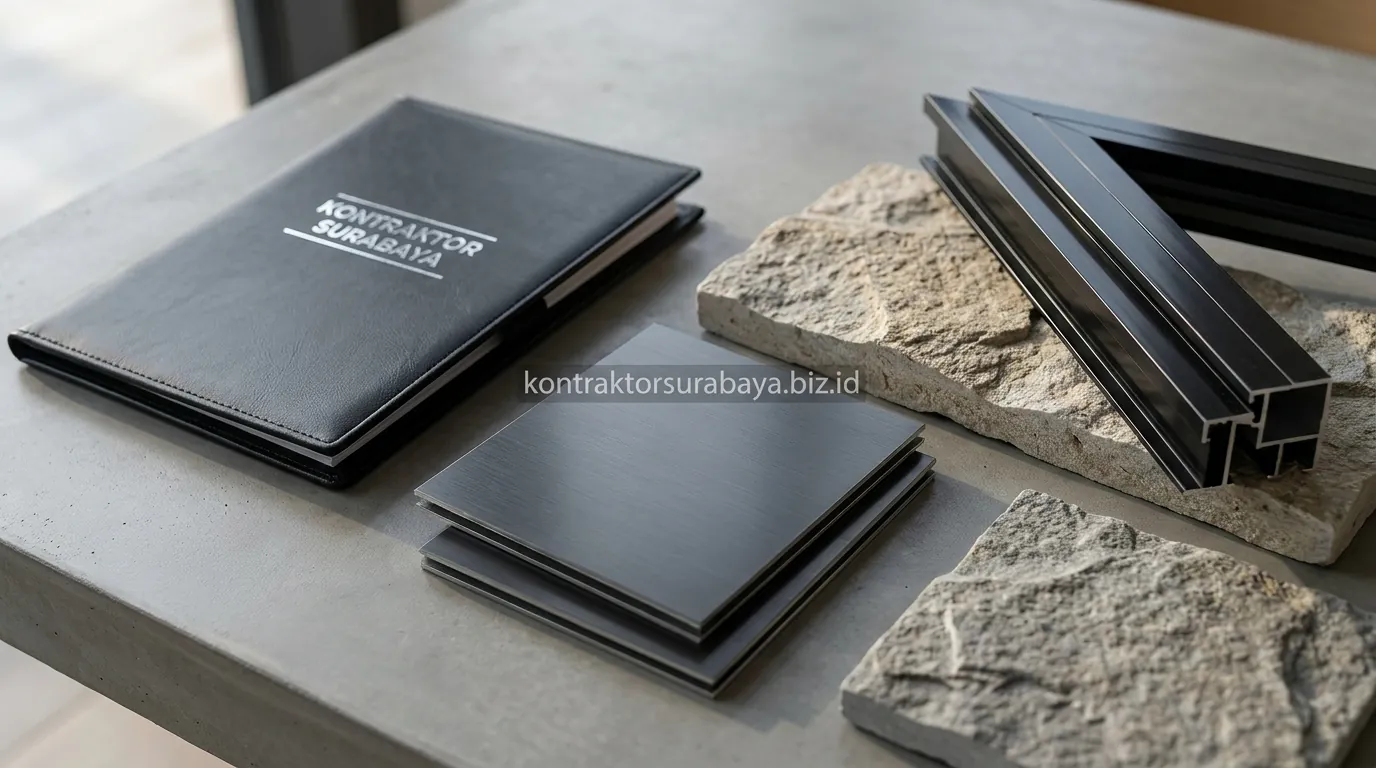 Material ACP dan batu alam untuk renovasi fasad rumah modern