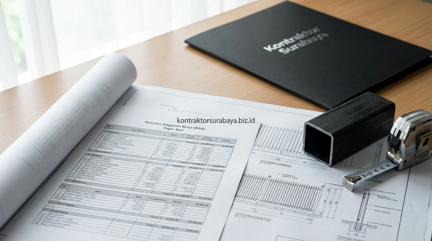 Rincian komponen biaya pembuatan pagar besi hollow