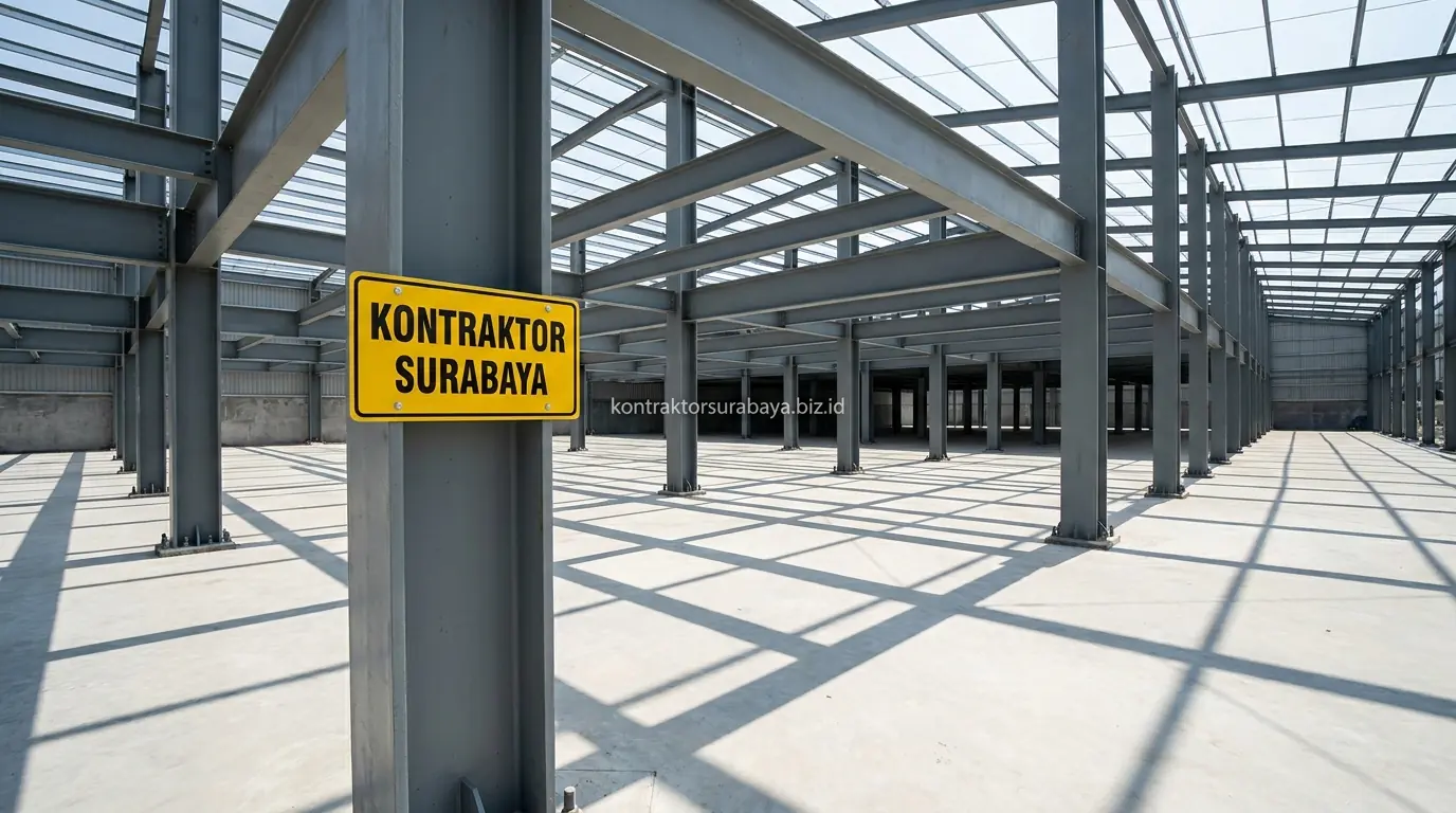 struktur baja wf konstruksi gudang surabaya