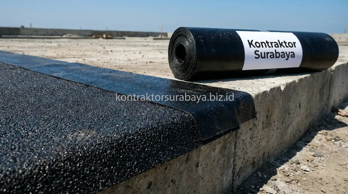 Aplikasi waterproofing membran dan coating pada dak beton